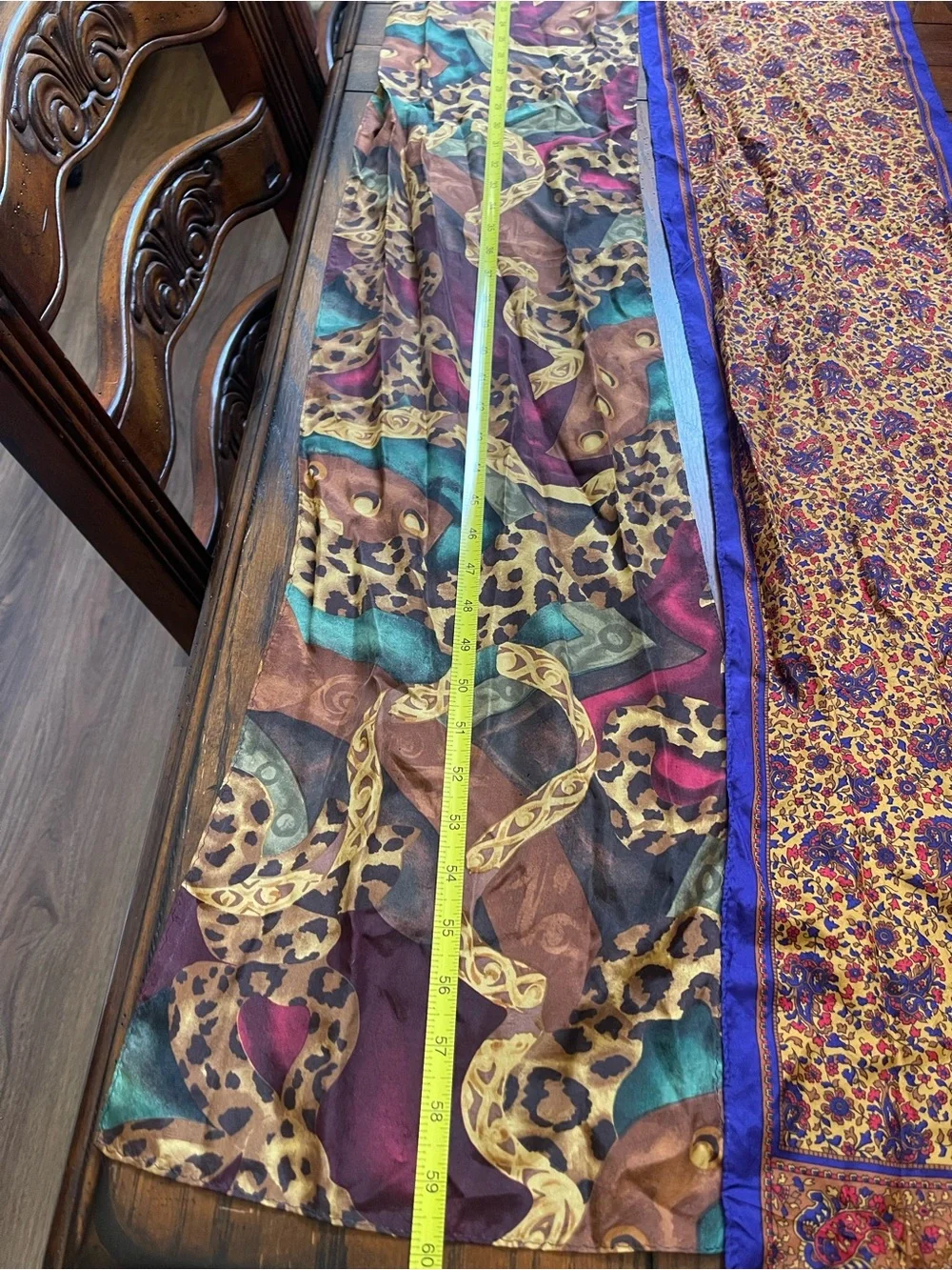 Set of #2  vintage long Sacha by 100% silk scarf